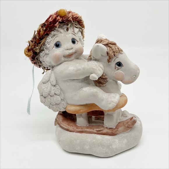 Vintage 1995 Dreamsicles Cherub Figurine Range Rider Cherub Signed by Artist - Picture 1 of 5